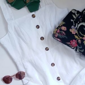 Gap White Eyelet Button Front Dress